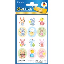 Z-Design Oster Sticker, Papier, Ostertiere Kids, bunt, 24 Aufkleber