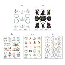 Z-Design Oster Sticker-Set, 5 Designs mit je 4 Bögen, Papier, Hasen, Sprüche, Tiere, Ei, 272 Aufkleber