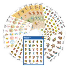 Z-Design Oster Kids Sticker-Set, 5 Designs mit je 4 Bogen, Papier, Hasen-Buttons, Oster-Tiere, Oster-Glubschies, Oster-Boho, 508 Aufkleber