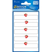 Z-Design Haushaltsetiketten, Papier, Erdbeere, rot, weiß, schwarz