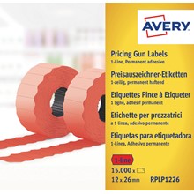 Avery Zweckform Etiketten für 1-zeilige Handauszeichner, neonrot, 12 x 26 mm, 10 Rollen